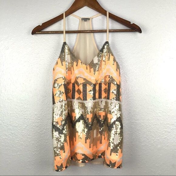 Charlotte Russe Sequin Racerback Tank Top - Picture 1 of 7